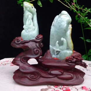 天然缅甸翡翠水润双彩巧雕修禅悟道精品摆件普渡众生佛祖摆件
