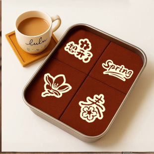 304不锈钢新款 春天花朵提拉米苏专用镂空撒粉模具糕点饼干粉板模