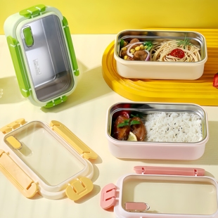 304不锈钢饭盒小学生1分格便当盒初中生带饭保温食品级微波炉餐盘