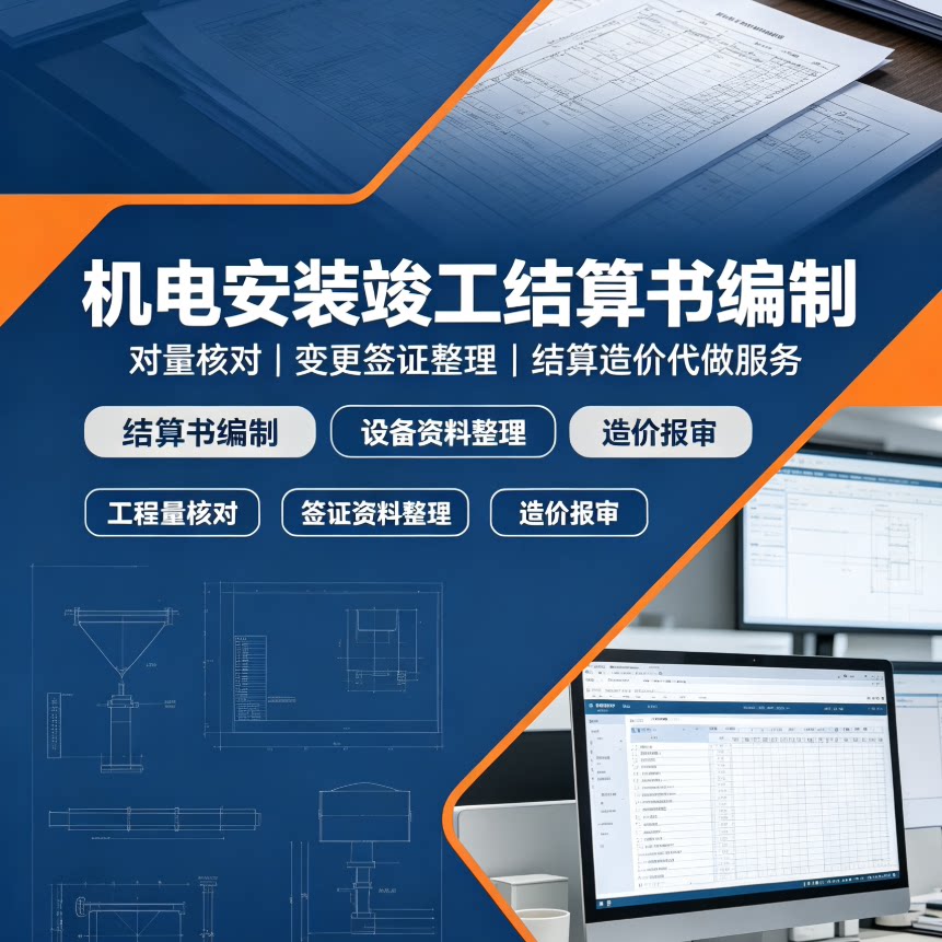 机电安装竣工结算书编制对量核对变更签证整理 结算造价代做服务