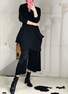 羊毛薄款 披肩式 大衣 feu山本里美 LIMI