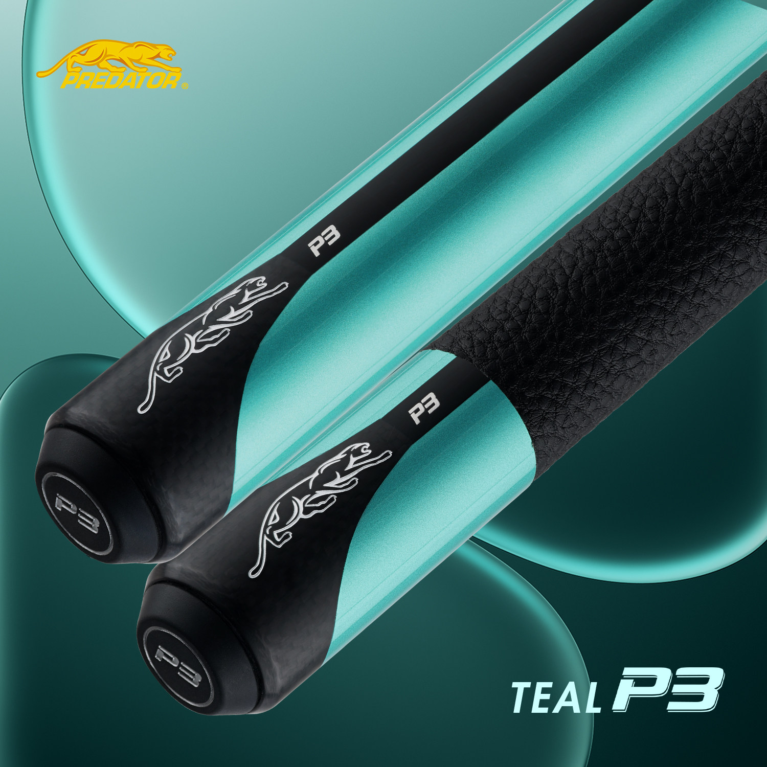 PREDATOR美洲豹台球杆松石蓝P3专业版中式黑八美式九球大头杆新品