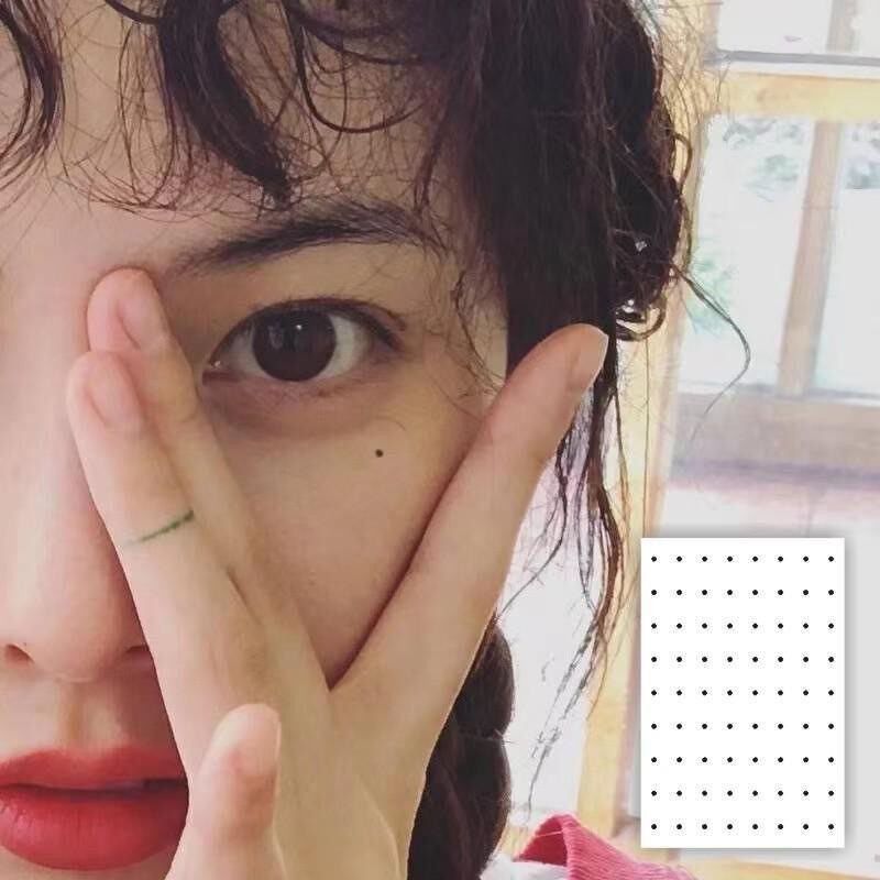 纹身贴黑色眼角小圆点点泪痣防水持久一次性可洗脸贴美人痣假痣贴