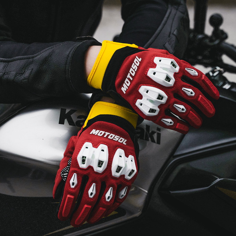骑士网摩托车手套骑行手套摩托手套机车手套夏季碳纤羊皮男女风鸣