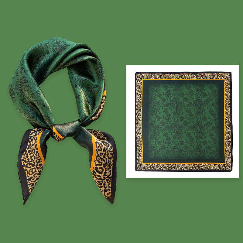 老钱风桑蚕丝薄款印花小方巾