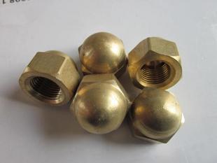 车制铜帽GB923铜盖形螺母 定制盖形螺母 铜螺帽盖母