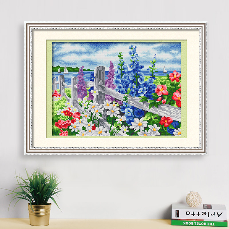 十字绣2026新款绣欧式花海家用客厅卧室小幅小件手工风景线绣满绣