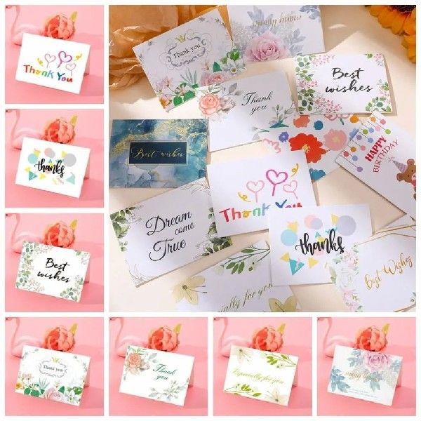 100pcs DIY Decoration English Greeting Card Thank You Handwr