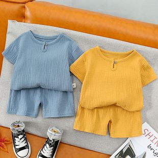 Boy Clothes Kids Toddler Girls Summer Baby Sets Cotton Short