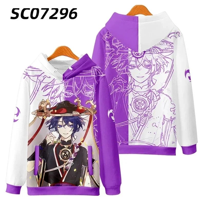 Genshin Impact 3D Print Zip Up Hoodie Women Men Graphic Swea