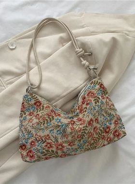 Niche bag women's 2022 new sense ethnic style simple shoulde