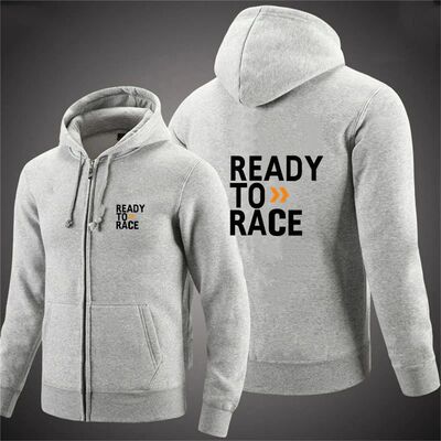Ready to Race Logo Sweatshirt Men Funny Casual Wear Pocket H