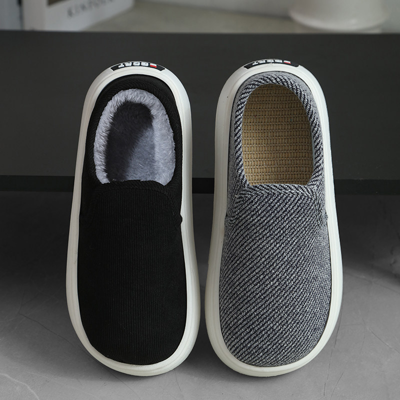 老北京亚麻布鞋春秋工作鞋圆头休闲月子鞋女厚底透气吸汗男士单鞋