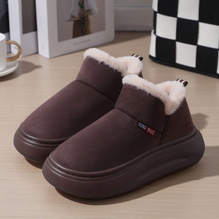 厚底棉鞋女冬季保暖全包跟棉拖鞋加绒家居厚底防滑带后跟防滑外穿