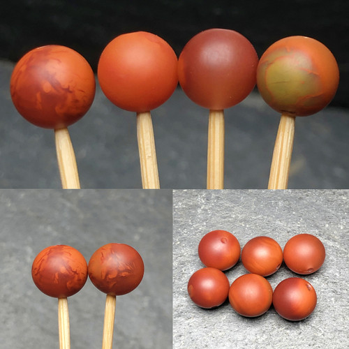 7mm四川凉山南红玛瑙圆珠子柿子红火焰纹散珠配饰珠文玩手串隔珠