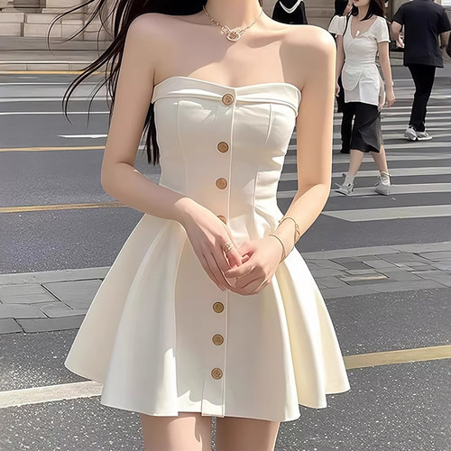 2025新款抹胸连衣裙气质礼服裙