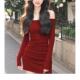 秋季 长袖 连衣裙辣妹纯欲风高级感穿搭小礼服红色一字肩内搭裙子潮