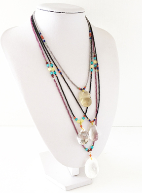 原创天然水晶项链绳支持定制