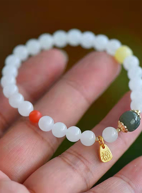 6mm白色和田玉成色好水头足