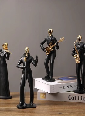 北欧简约抽象音乐舞蹈雕塑人物摆件民宿酒店婚庆公寓别墅装饰品