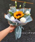 单枝玫瑰花康乃馨满天星迷你小花束向日葵南宁花店教师节鲜花团购