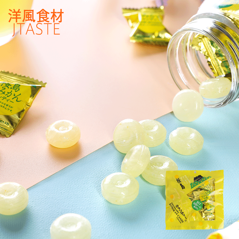 日本进口糖果富士屋 樱岛蜜桔味糖50g 水果硬糖 喜糖伴手礼