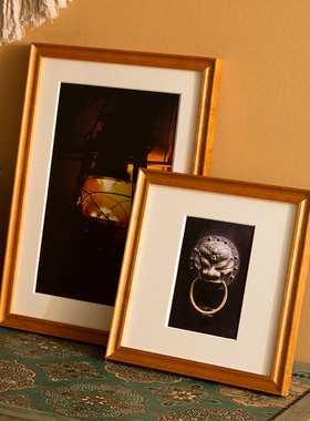 实木大相框装裱定制画框任意尺寸挂墙A4 aI3 24寸4K拼图框外框边