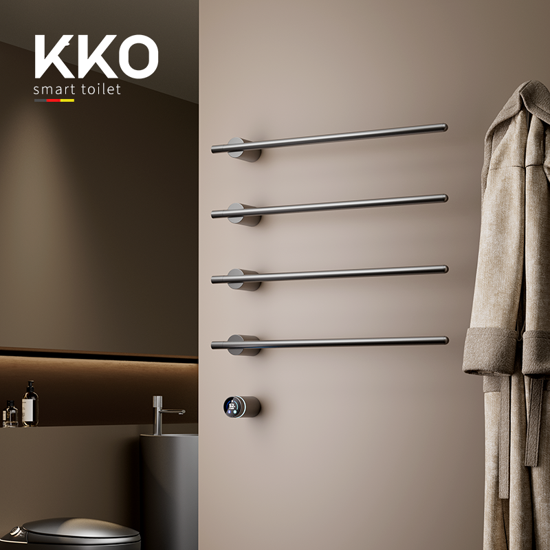 KKO全铜暗装智能G686电热毛巾架浴室预埋入墙式加热烘干浴巾架
