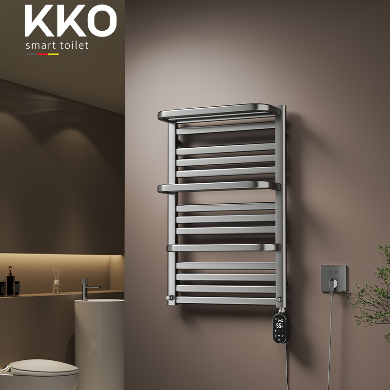 KKO智能908电热毛巾架碳纤维整机加热烘干架家用卫生间浴巾置物架