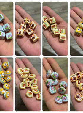 K16经典TOY玩具总动员胡迪三眼仔方块通孔珠DIY手机包链配饰