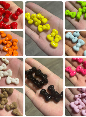 亚克力烤漆kitty蝴蝶结百搭流行通孔串珠DIY手机包挂钥匙扣配饰