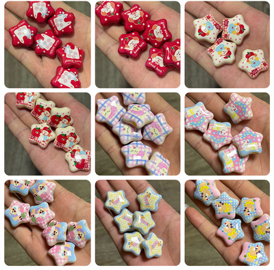 印花桶珠吸吸冻冰棒苹果狗黄油熊星星小新JC铅笔狗奶牛DIY配饰