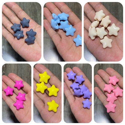 爆手绘底胚烤漆星星通孔百搭甜美流行串珠DIY手包链钥匙扣女配饰