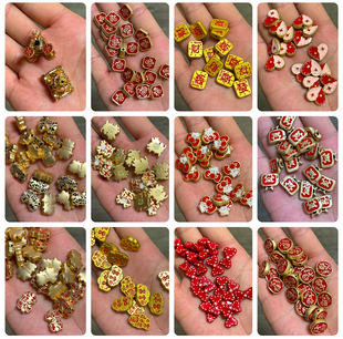 【合金】新春咖啡杯转大钱抓娃娃机爱心包DIY手机包链钥匙扣配饰