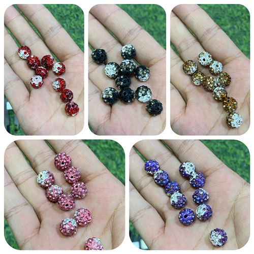 K8渐变陶泥钻球百搭奢配娃隔珠抖音爆款DIY手机包链串珠车挂配饰