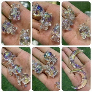 手绘底胚透色萌粒kitty小画家sp百搭可爱DIY手机包链钥匙扣车挂