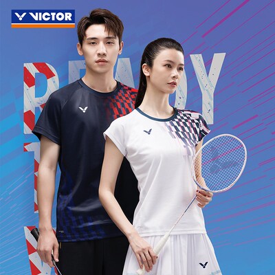 VICTOR威克多50001TD羽毛球服大赛服男女吸汗速干透气舒适短袖