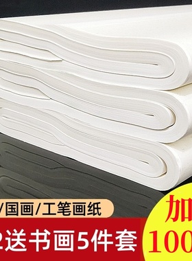 加厚四尺书法国画练习创作纸半生半熟作品生宣工笔画熟宣毛笔字纸