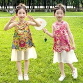 实拍新中式 天丝马甲女2025夏季 盘扣复古国风旗袍裙上衣背心连衣裙