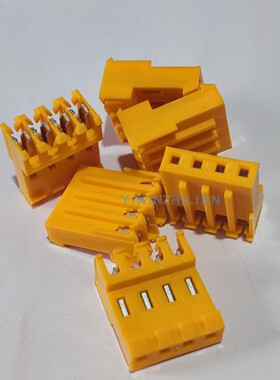 泰科 AMP安普 TE 3-640599-4 原装4P橙色刺破连接器 3.96mm间距