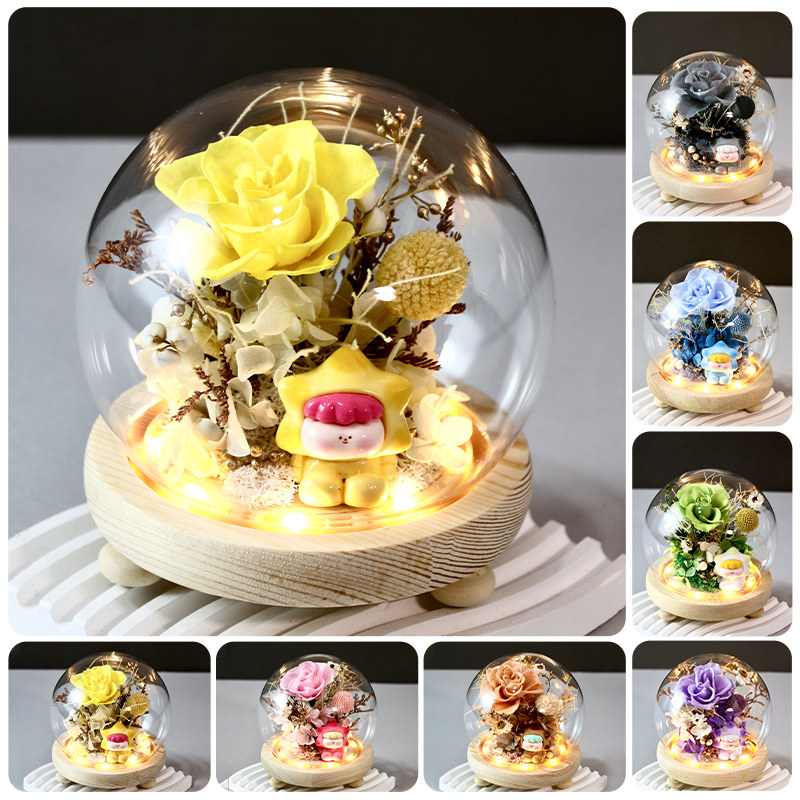 新款许愿星永生花DIY材料带灯生日礼物女生送人礼情侣纪念日礼物