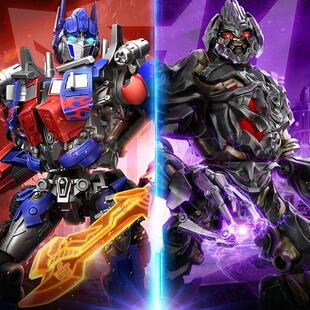 布鲁可x变形金刚超越版擎天柱电影版积木人儿童手办玩具3612