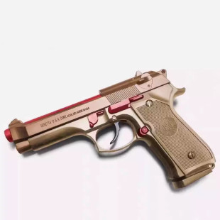 AQK M92手动手动儿童玩具枪可折叠手枪可发射软弹枪手动