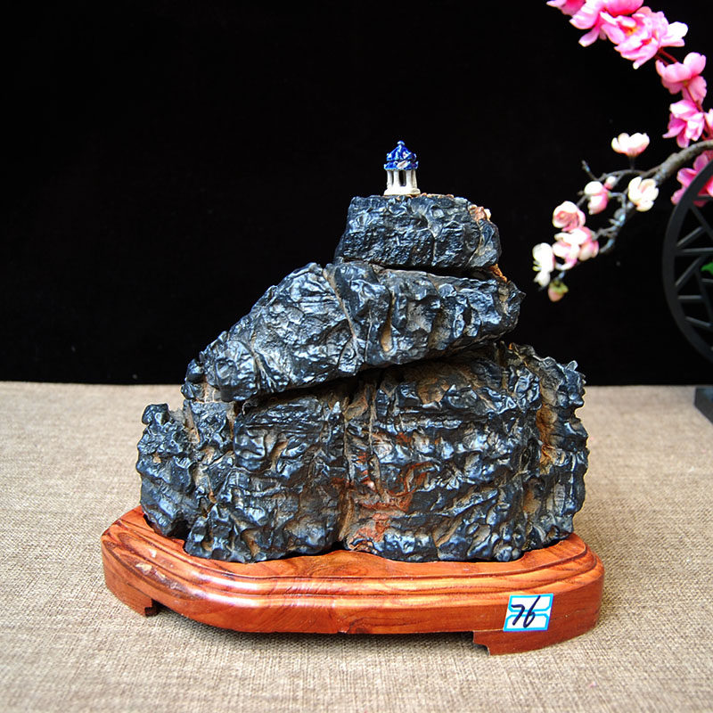 石韵书院新款灵璧石自然随型滴水莲花室内家居办公桌面摆件精品