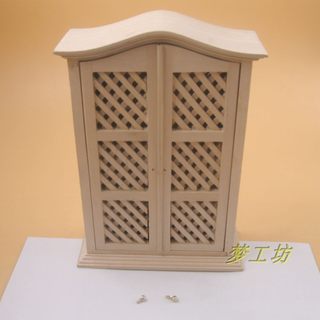 1：12娃娃屋dollhouse迷你木制小家具模型过家家玩具素坯柜子D249