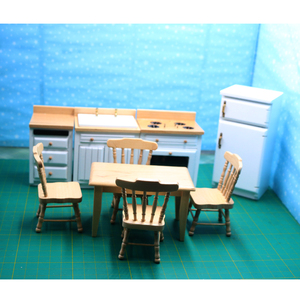 1:12娃娃屋dollhouse迷你木制小家具模型过家家玩具厨房套件2116