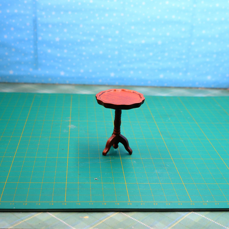 1 12娃娃屋dollhouse迷你木制小家具模型过家家玩具花托圆台d110