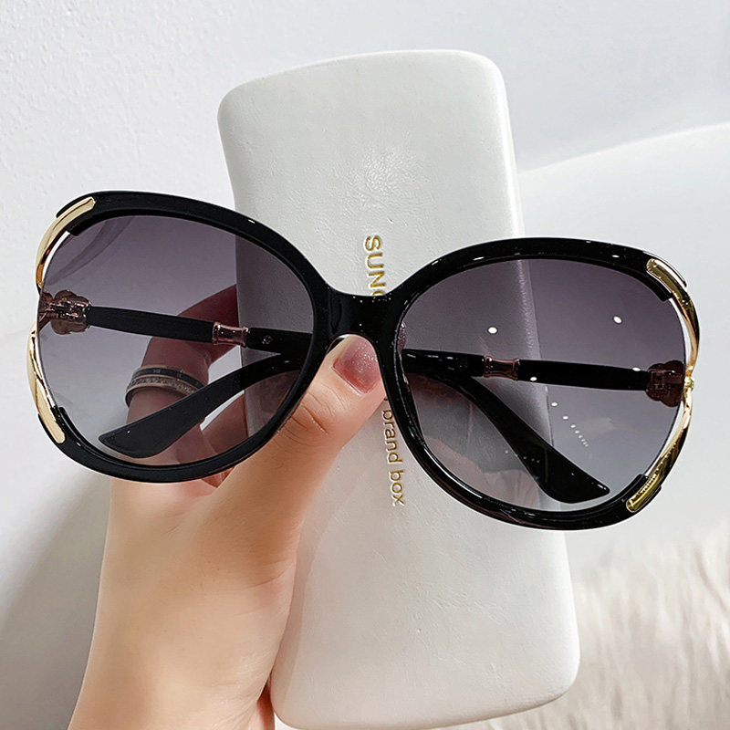 太阳眼镜女防紫外线2025新款高档时尚优雅大框大脸圆脸偏光墨镜潮