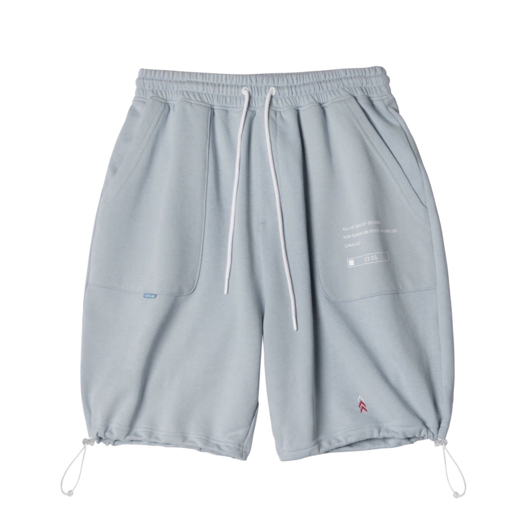 fearom原创太空系列印花基础抽绳五分裤夏季休闲潮流毛圈短裤男