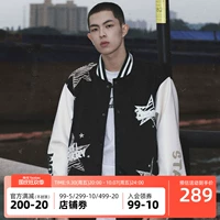 [Tide woo Exclusive] Fear Original Galaa Graffiti Baseball niform Blue и White Contrasting Stitching Elice Ryeve Japane Jacket
